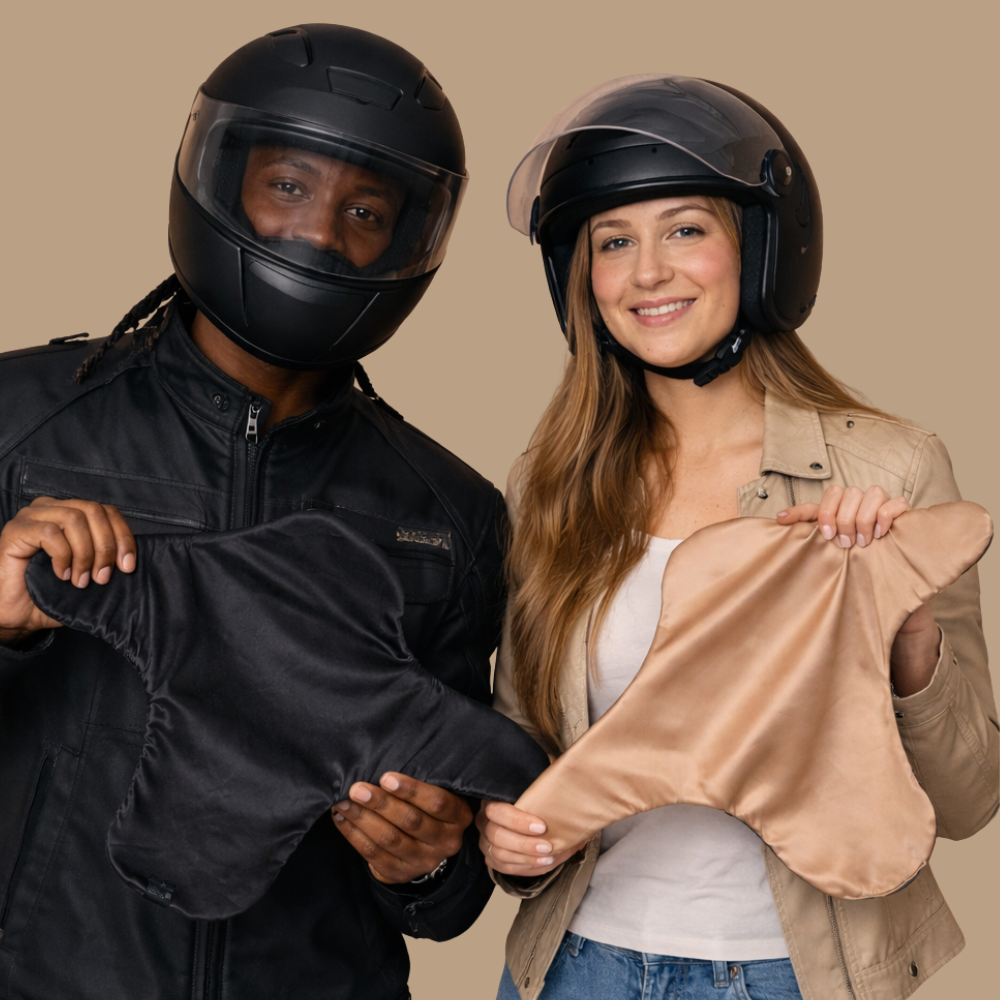 Forro de satén para casco de moto