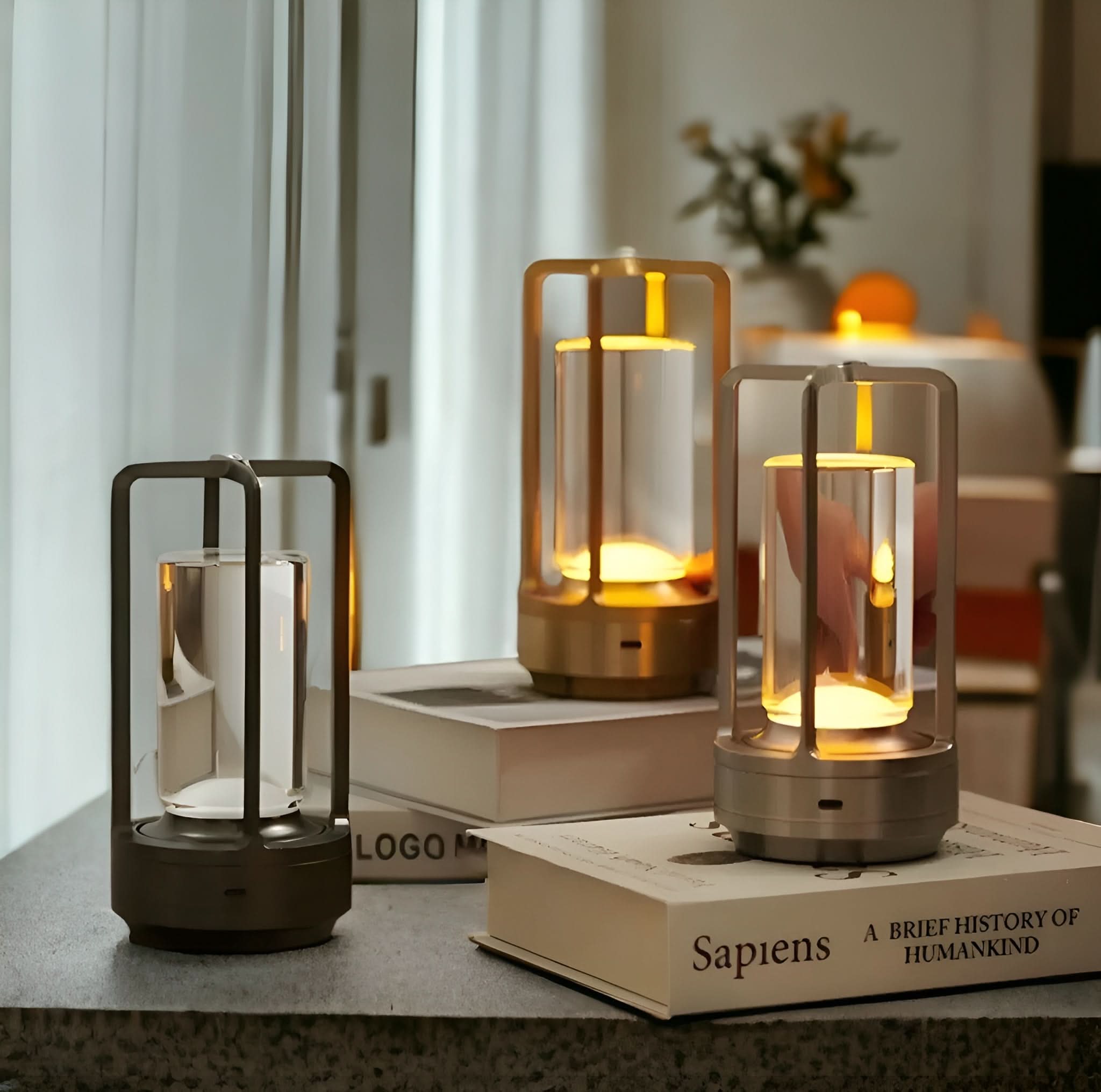Lámpara de mesa LED escandinava – iluminación elegante y portátil