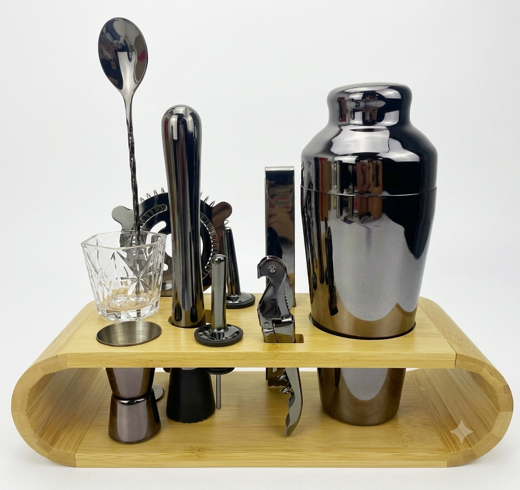 LUXMIX BARSET – Ensemble de cocktails en acier inoxydable de 10 pièces pour des boissons élégantes