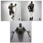 Adorno de Resina de Cobre Artificial Figura Abstracta Arte de Pared Escalador Estatua Escultura 3D a Través de la Pared