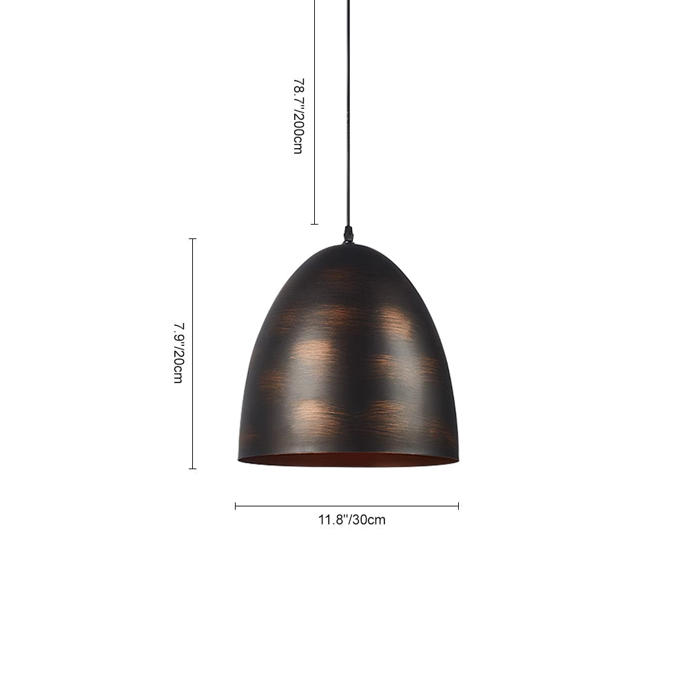 Lámpara Colgante de Campana de Metal Industrial de 1 Luz para Mesa de Comedor