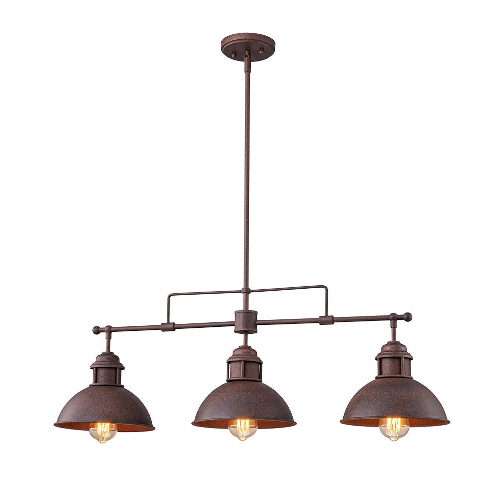 Lámpara Colgante de Tapa de Olla Lineal de 3 Luces Industrial