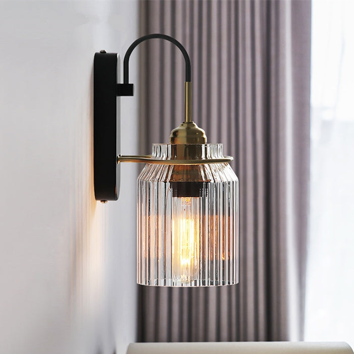 Aplique de Pared de Vidrio Industrial en Forma de Embudo - Iluminación Elegante