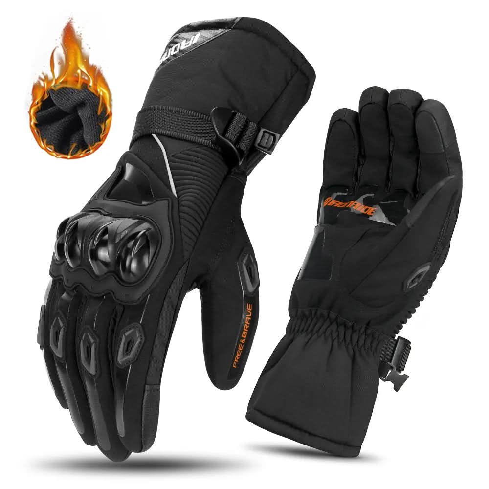 THERMOGRIP Guantes de Moto – Guantes de moto impermeables para invierno con aislamiento de 3 capas y protección de fibra de carbono