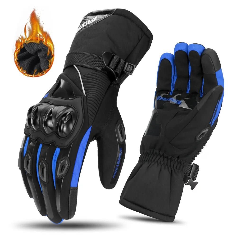 THERMOGRIP Guantes de Moto – Guantes de moto impermeables para invierno con aislamiento de 3 capas y protección de fibra de carbono