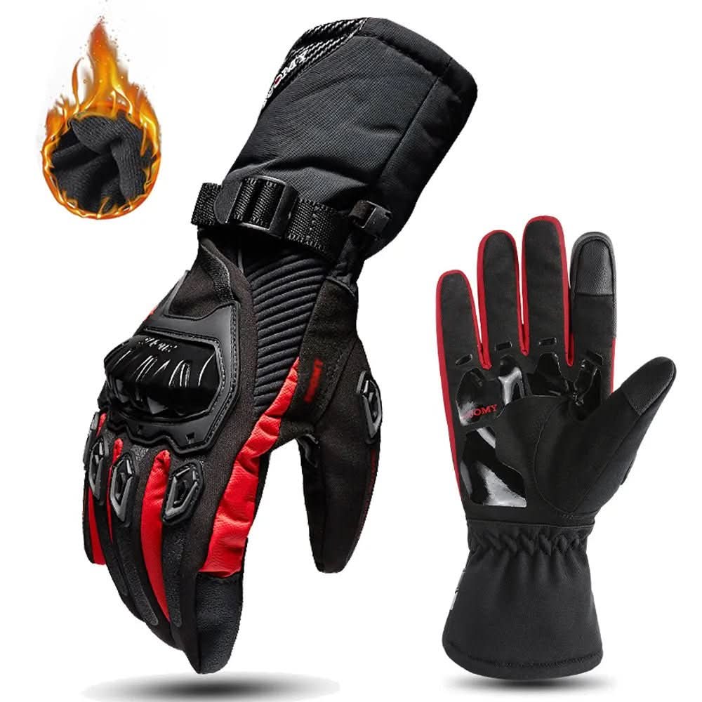 THERMOGRIP Guantes de Moto – Guantes de moto impermeables para invierno con aislamiento de 3 capas y protección de fibra de carbono