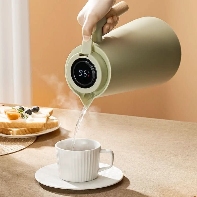Termo Aislado de Acero Inoxidable con Termómetro – Elegante y Funcional 1L