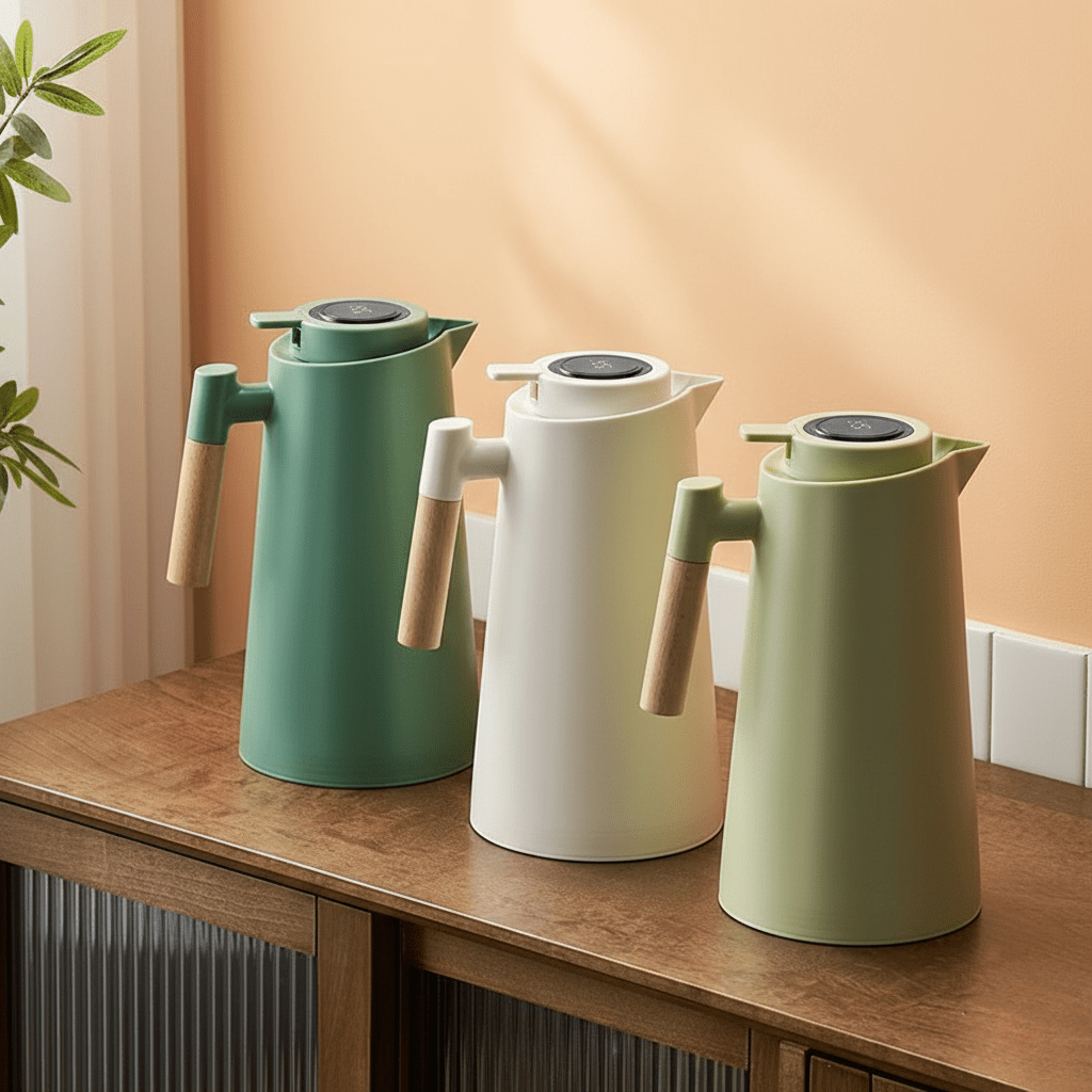 Termo Aislado de Acero Inoxidable con Termómetro – Elegante y Funcional 1L