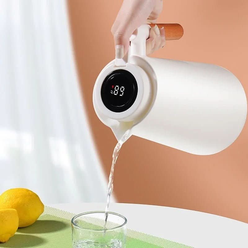 Termo Aislado de Acero Inoxidable con Termómetro – Elegante y Funcional 1L