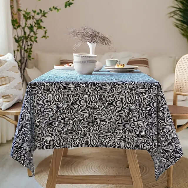 Mantel de lino estilo japonés
