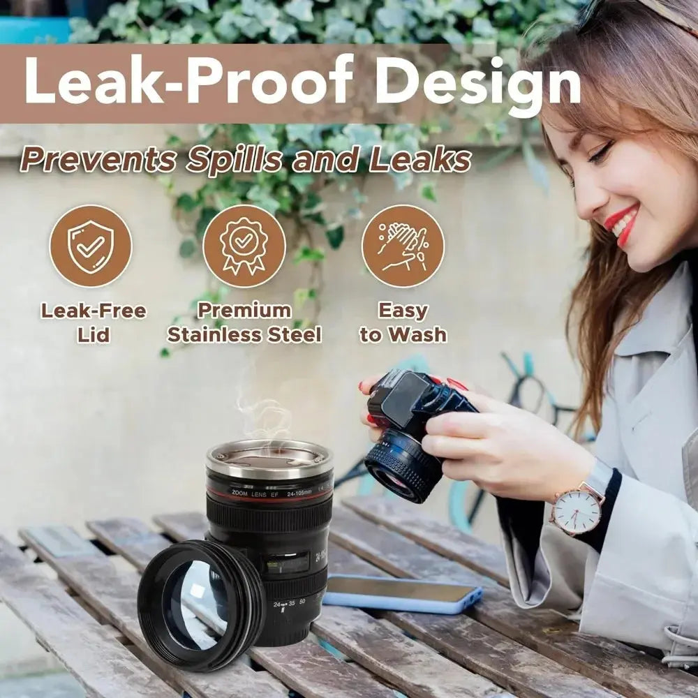 Taza de Lente de Cámara – Aislante y decorativa