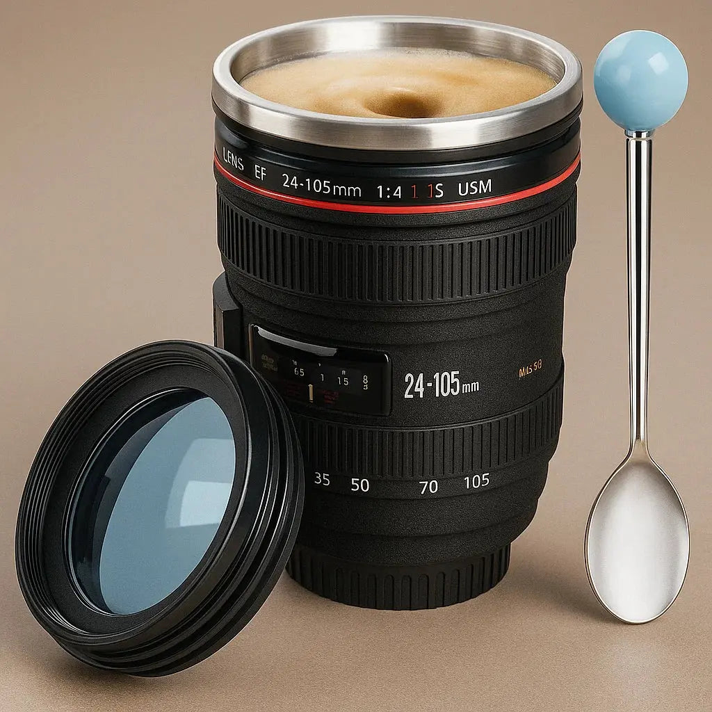Taza de Lente de Cámara – Aislante y decorativa