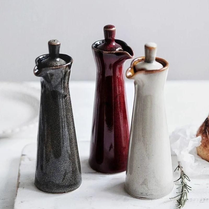Botella de Aceite de Cocina Cerámica Diseño Escandinavo