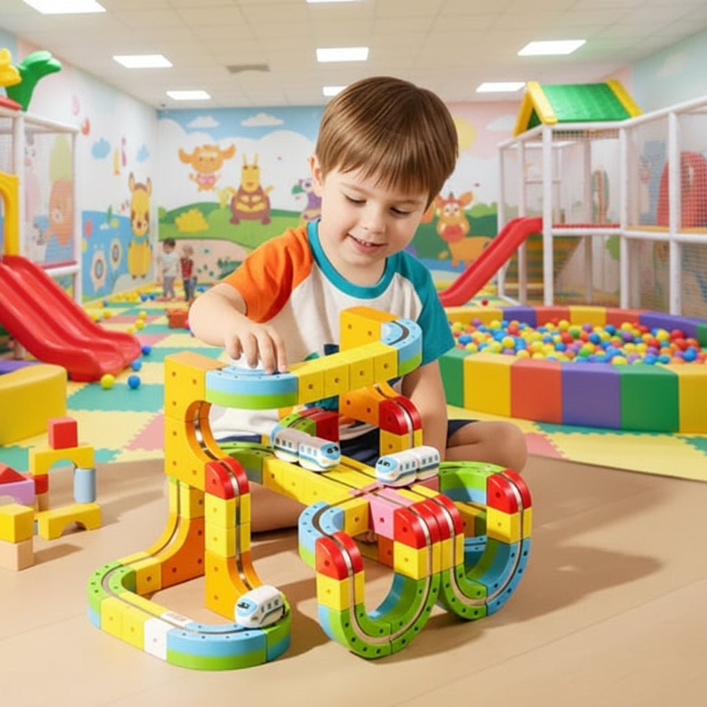 Set de Construcción de Ferrocarriles 3D para Niños con Locomotora Recargable