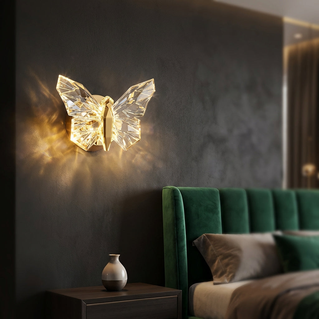 Aplique de Pared LED con Tecnología Energéticamente Eficiente y Diseño Escultórico – Lámpara de Pared en Forma de Mariposa