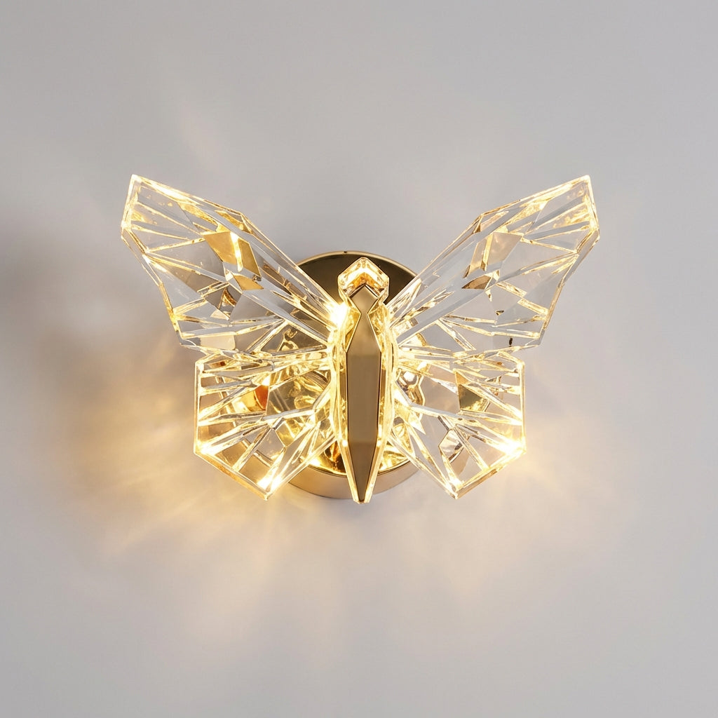 Aplique de Pared LED con Tecnología Energéticamente Eficiente y Diseño Escultórico – Lámpara de Pared en Forma de Mariposa