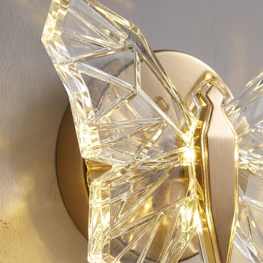 Aplique de Pared LED con Tecnología Energéticamente Eficiente y Diseño Escultórico – Lámpara de Pared en Forma de Mariposa