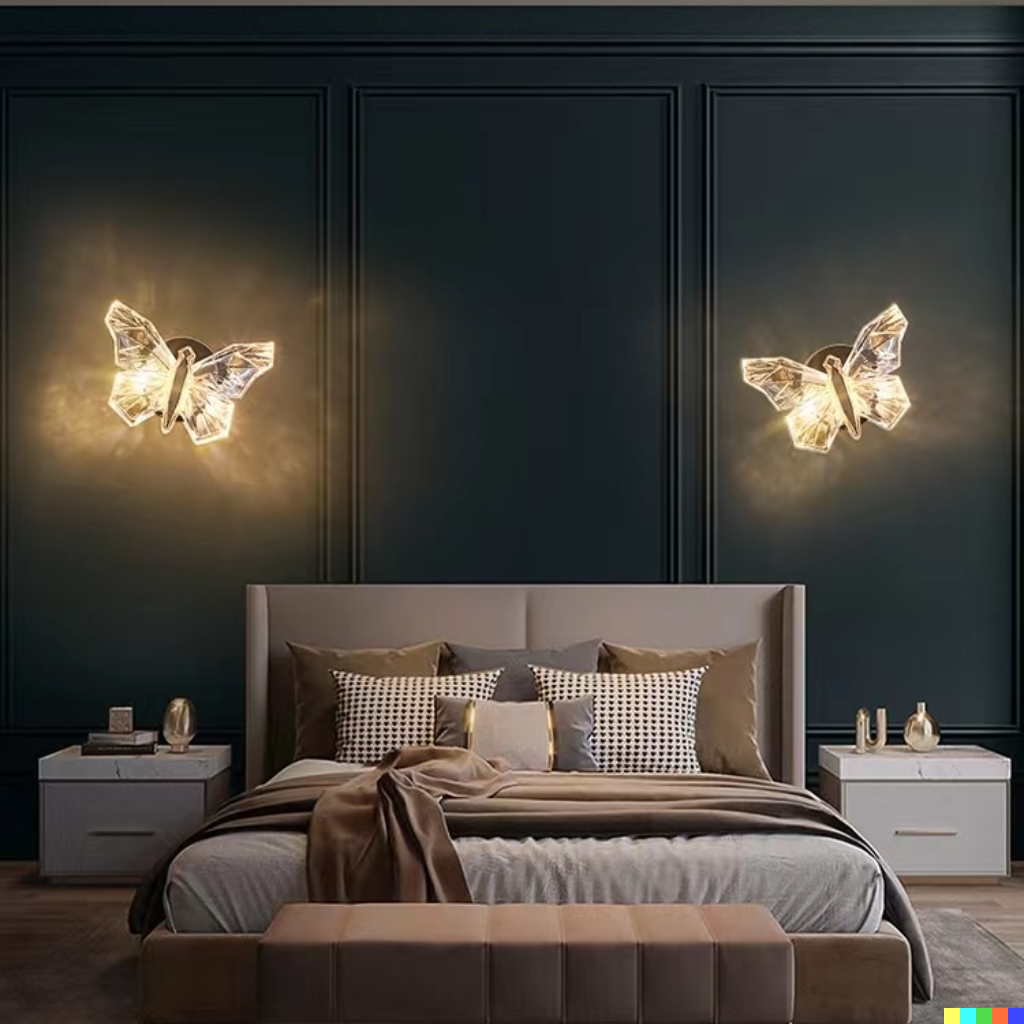 Aplique de Pared LED con Tecnología Energéticamente Eficiente y Diseño Escultórico – Lámpara de Pared en Forma de Mariposa