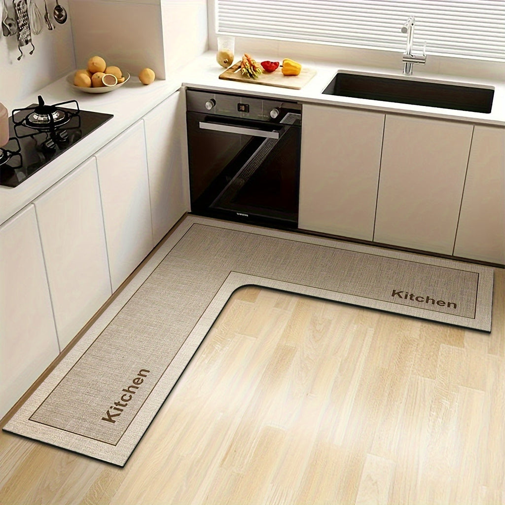 Alfombra de Cocina en Forma de L con Fondo Antideslizante