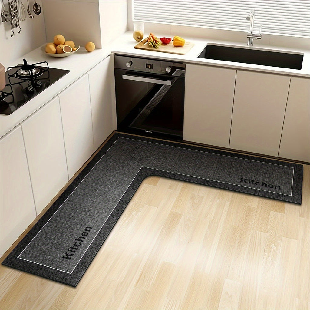 Alfombra de Cocina en Forma de L con Fondo Antideslizante