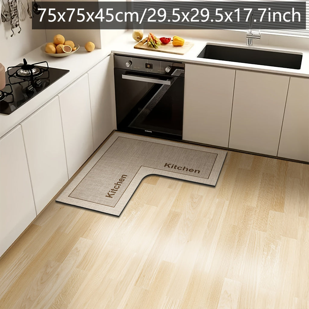 Alfombra de Cocina en Forma de L con Fondo Antideslizante