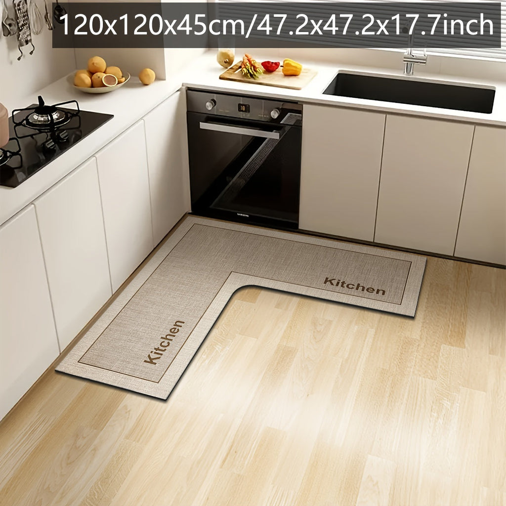 Alfombra de Cocina en Forma de L con Fondo Antideslizante