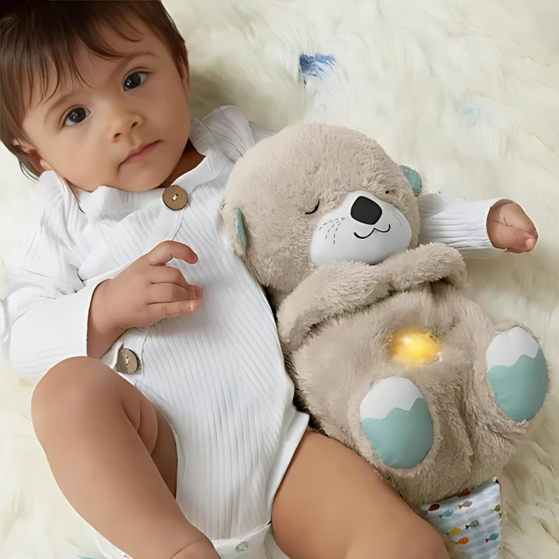 Amigo de peluche con simulación de respiración y luz nocturna para niños y adultos