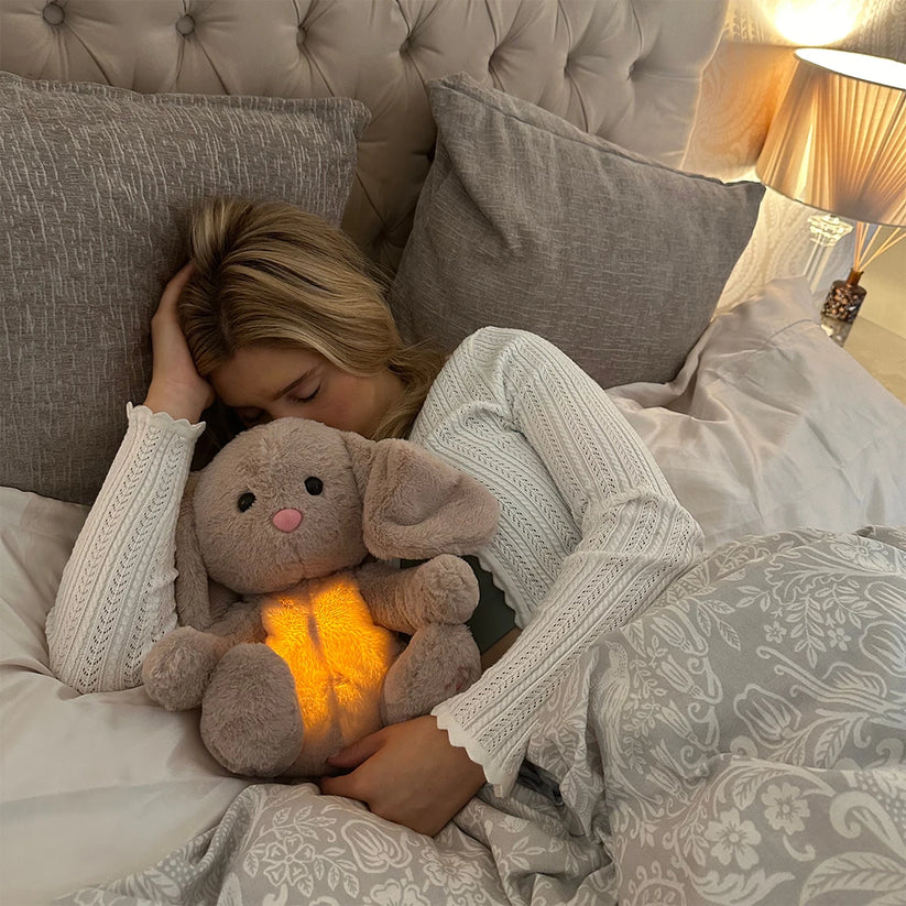 Amigo de peluche con simulación de respiración y luz nocturna para niños y adultos