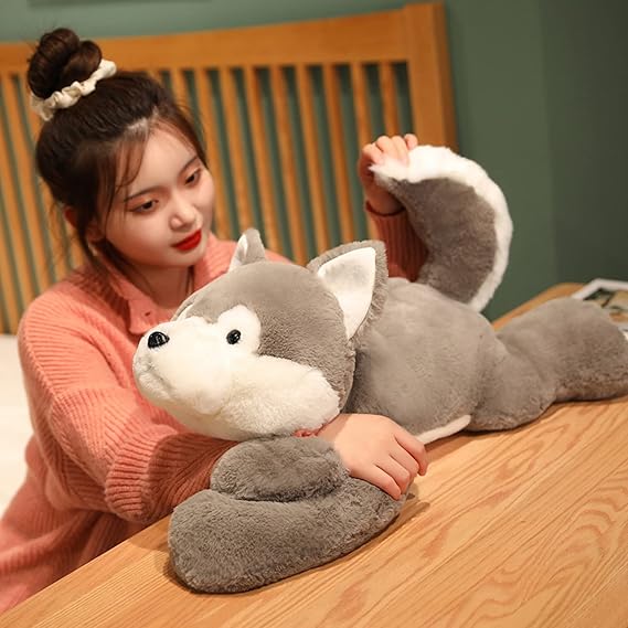 Lobo de peluche relajante – un compañero de lujo que proporciona alivio del estrés y comodidad para dormir – ideal para un descanso tranquilo para todos