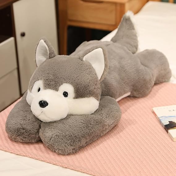 Lobo de peluche relajante – un compañero de lujo que proporciona alivio del estrés y comodidad para dormir – ideal para un descanso tranquilo para todos