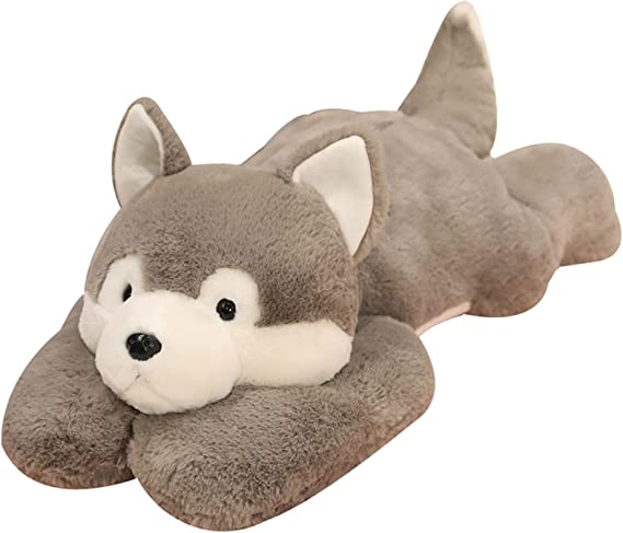 Lobo de peluche relajante – un compañero de lujo que proporciona alivio del estrés y comodidad para dormir – ideal para un descanso tranquilo para todos