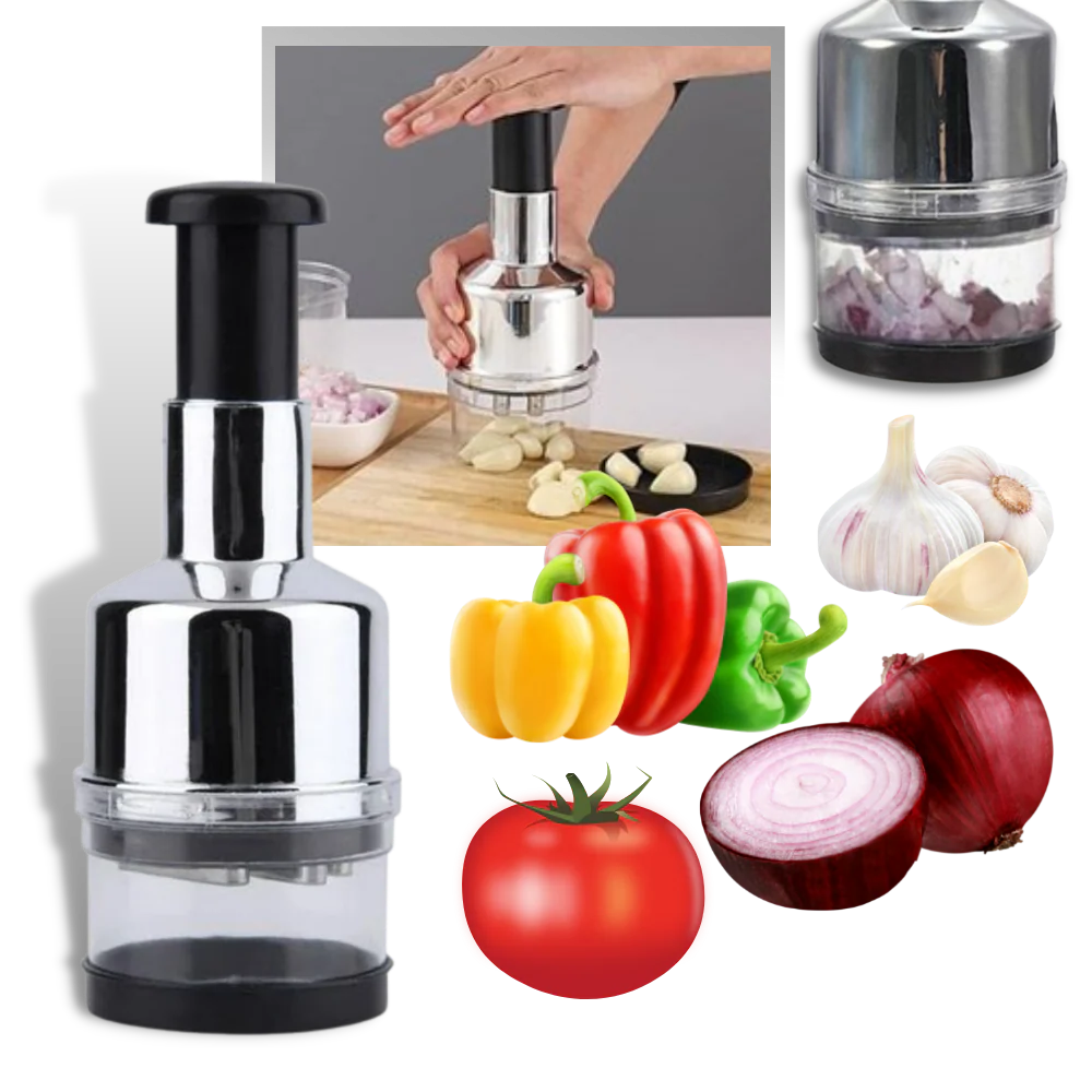 Picadora compacta de verduras y ajo de acero inoxidable para una cocina eficiente