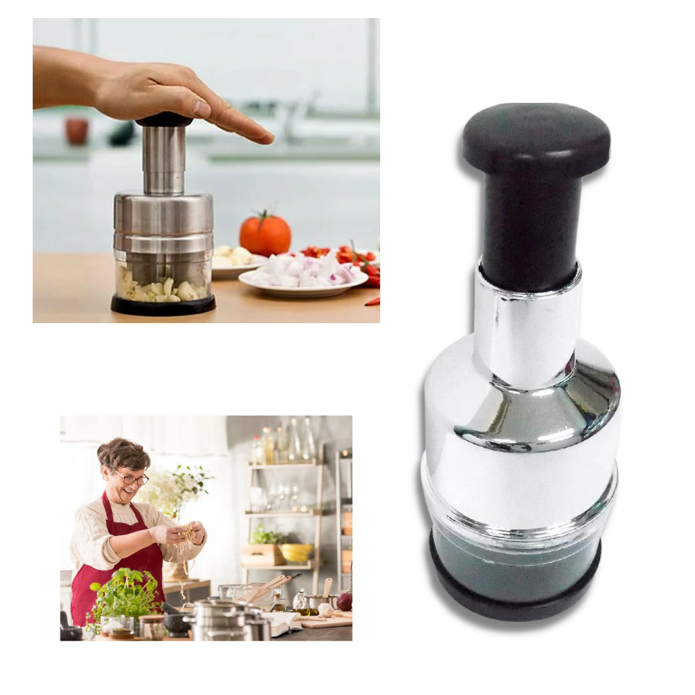 Picadora compacta de verduras y ajo de acero inoxidable para una cocina eficiente