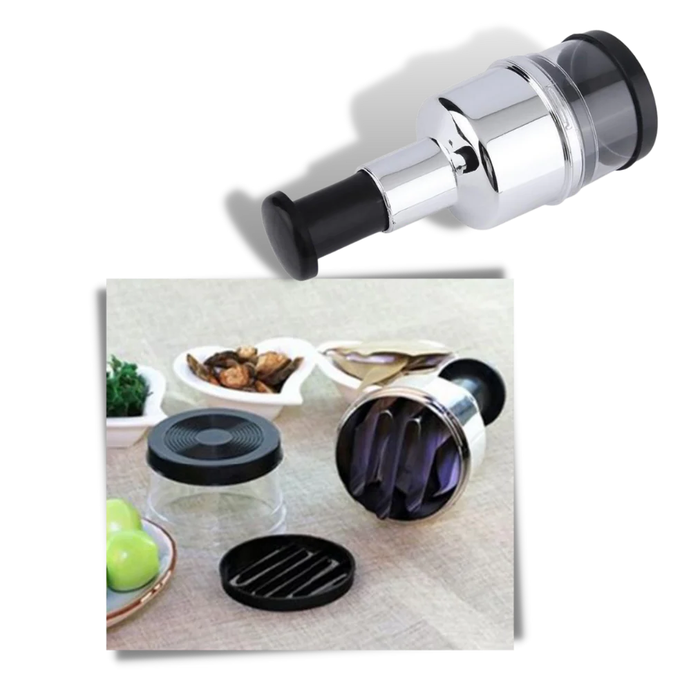 Picadora compacta de verduras y ajo de acero inoxidable para una cocina eficiente