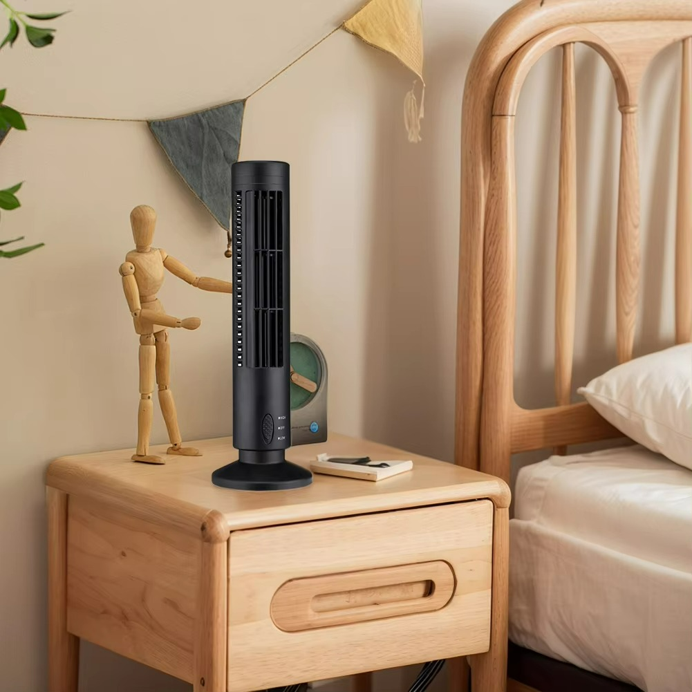 Ventilador de torre compacto – diseño moderno sin aspas para seguridad y funcionamiento silencioso – ideal para un toque de frescura estiloso y moderno en tu interior
