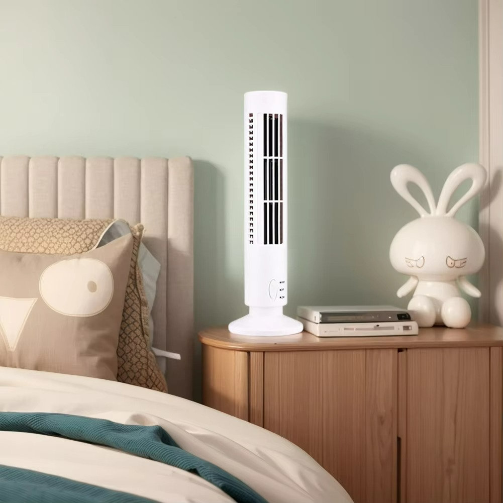 Ventilador de torre compacto – diseño moderno sin aspas para seguridad y funcionamiento silencioso – ideal para un toque de frescura estiloso y moderno en tu interior