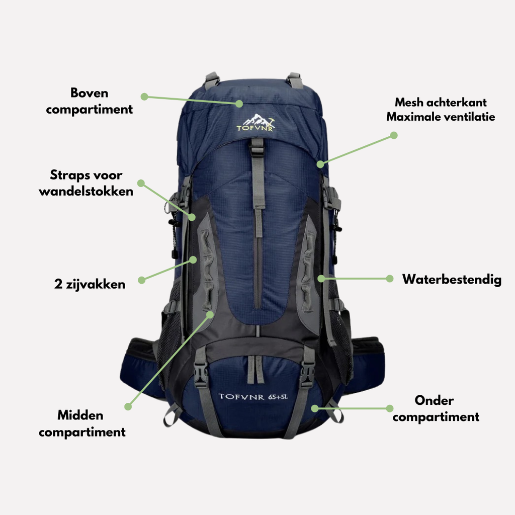 Lisslune | Mochila Impermeable de 60L – Bolsa Espaciosa y Duradera para Aventuras al Aire Libre