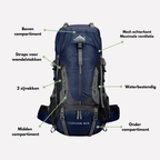 Mochila Impermeable de 60L – Bolsa Espaciosa y Duradera para Aventuras al Aire Libre