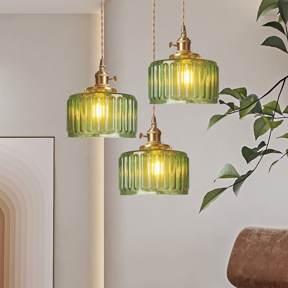Lámpara Colgante de Cristal Vintage con Altura Ajustable – Lámpara Elegante para el Salón y Candelabro para Interiores