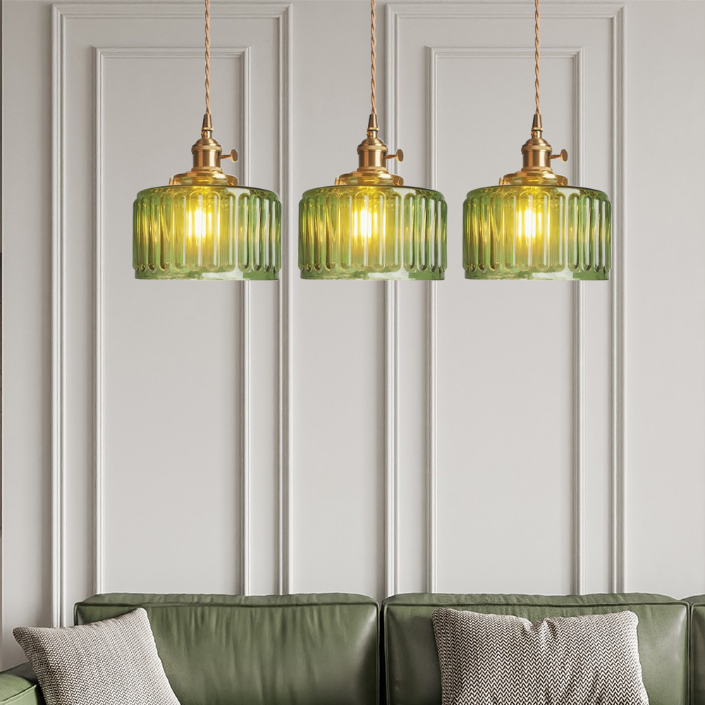Lámpara Colgante de Cristal Vintage con Altura Ajustable – Lámpara Elegante para el Salón y Candelabro para Interiores