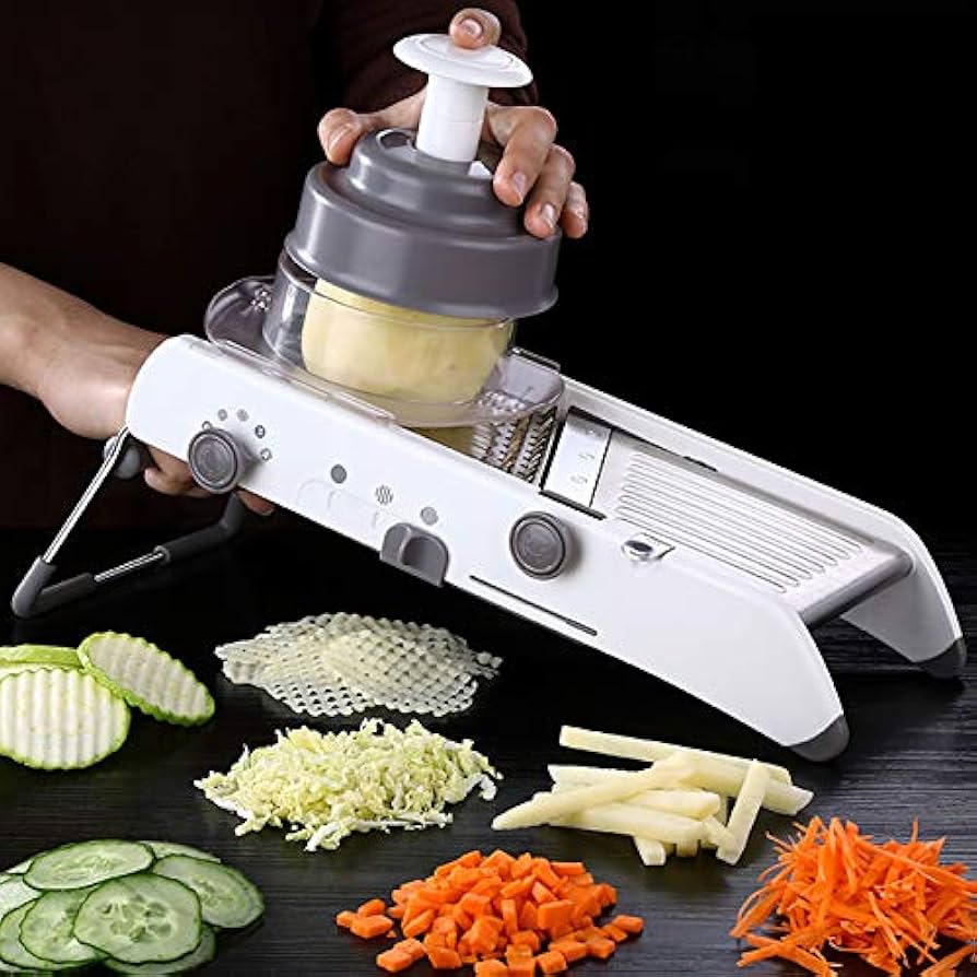 ProSlice Mandolina Cortadora de Verduras – Cuchillas de Acero Inoxidable Ajustables para Corte Preciso