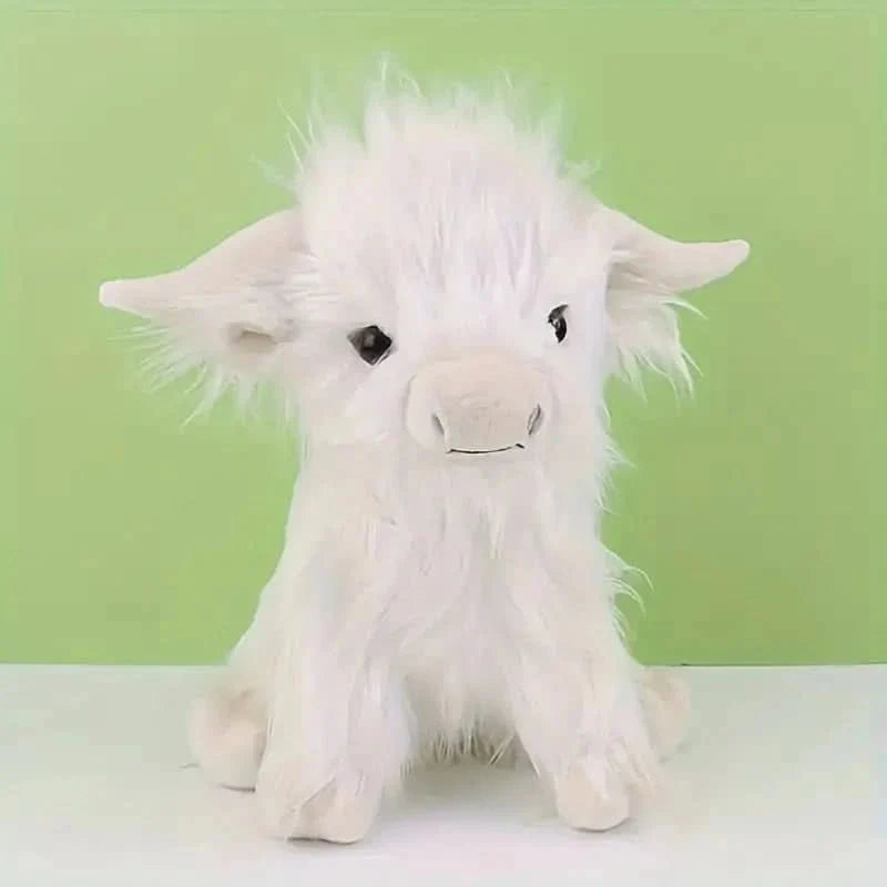Vaca de las Tierras Altas Acogedora – Vaca de peluche de las Tierras Altas para seguridad, consuelo y decoración elegante
