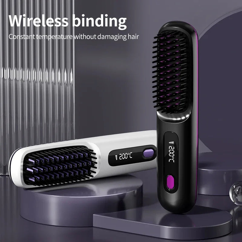 Estilizador de Cabello Inalámbrico para Mujeres con Pantalla LCD y Calentamiento Cerámico