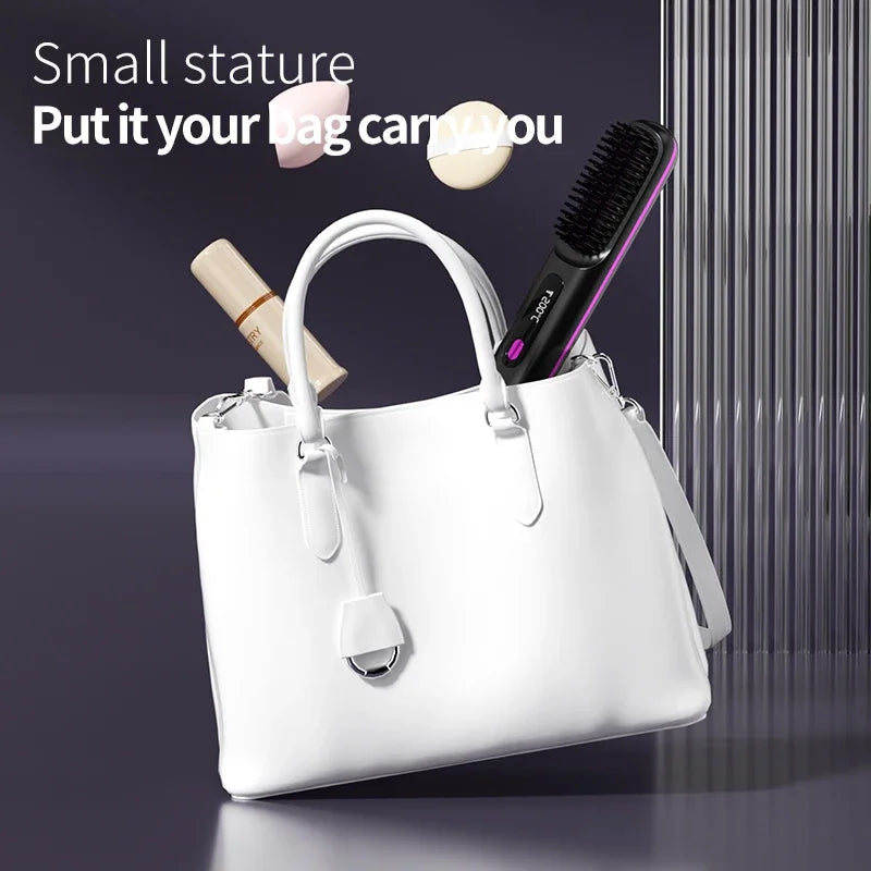 Estilizador de Cabello Inalámbrico para Mujeres con Pantalla LCD y Calentamiento Cerámico