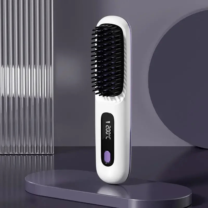 Estilizador de Cabello Inalámbrico para Mujeres con Pantalla LCD y Calentamiento Cerámico