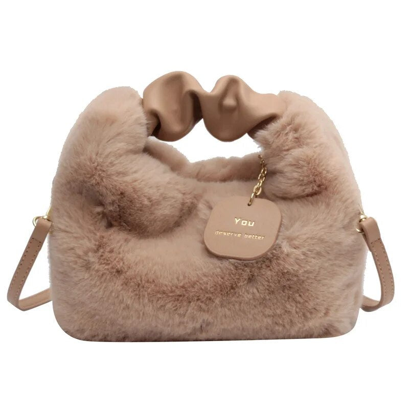 Bolso de hombro esponjoso para mujeres
