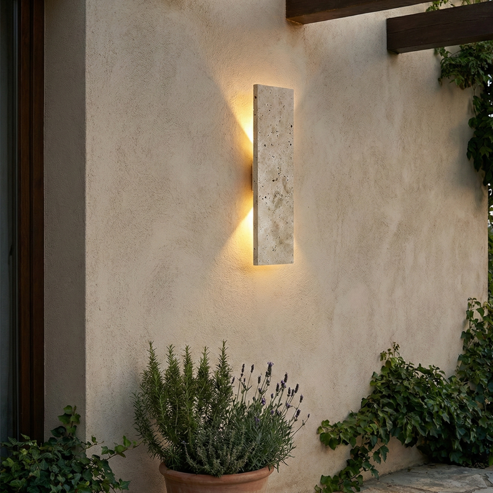 Aplique de Pared LED para Exteriores | Lámpara de Piedra Natural Impermeable para Paredes Exteriores