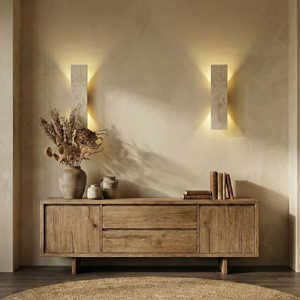 Aplique de Pared LED para Exteriores | Lámpara de Piedra Natural Impermeable para Paredes Exteriores