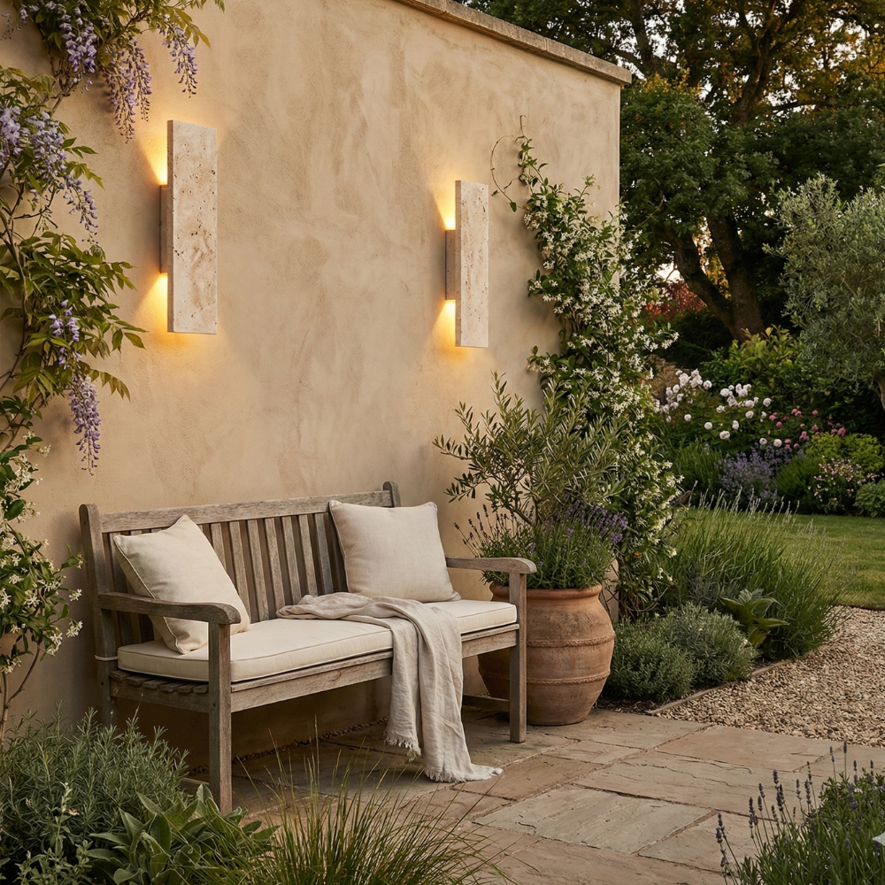 Aplique de Pared LED para Exteriores | Lámpara de Piedra Natural Impermeable para Paredes Exteriores