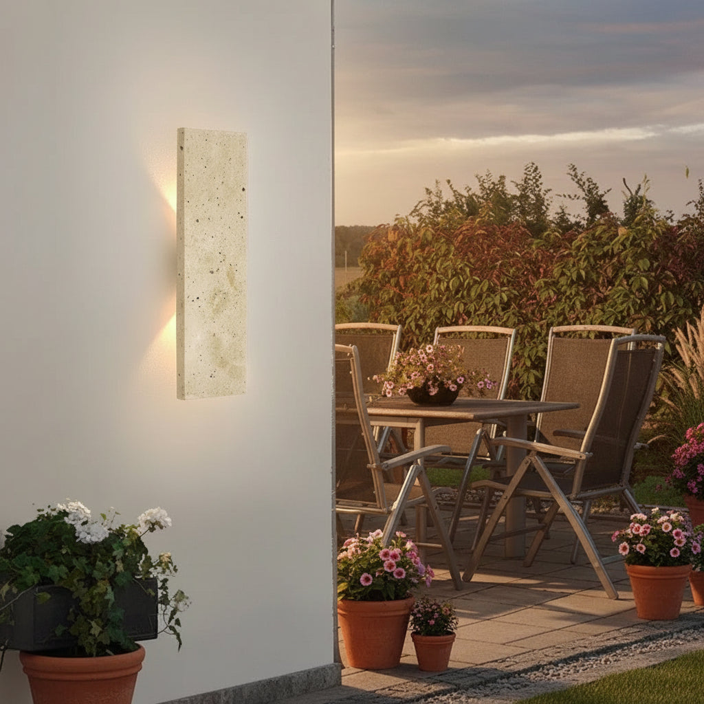 Aplique de Pared LED para Exteriores | Lámpara de Piedra Natural Impermeable para Paredes Exteriores